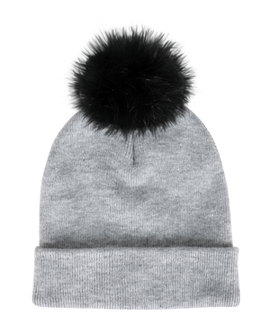 Clara Fur Pom Beanie Blank